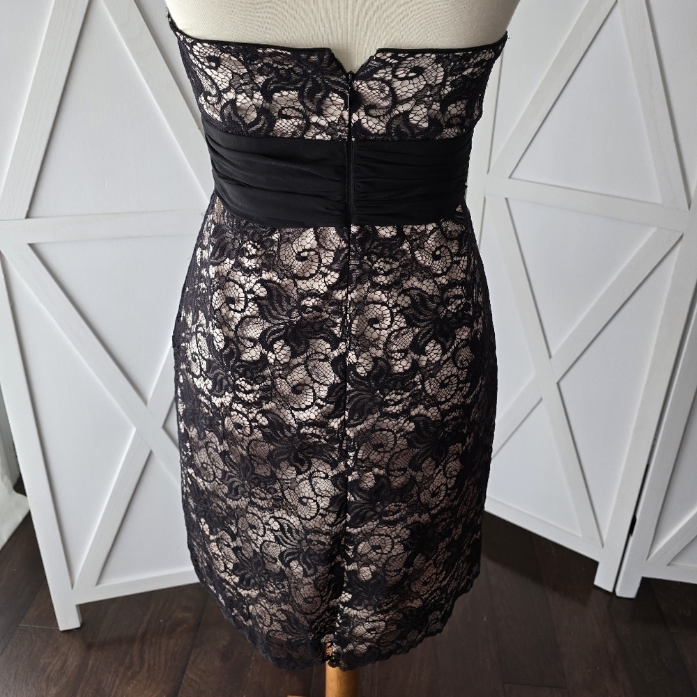 WHBM Strapless Black Lace Overlay Dress - Picture 4 of 8